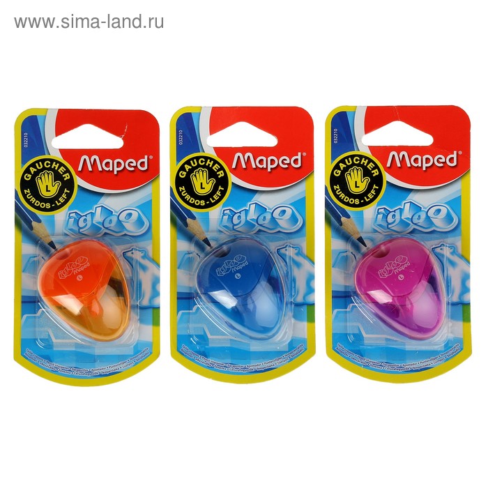 Точилка для левшей, 1 отверстие с контейнером, Maped I-Gloo, блистер, микс
Точилка для левшей, 1 отверстие с контейнером, Maped I-Gloo, блистер, микс