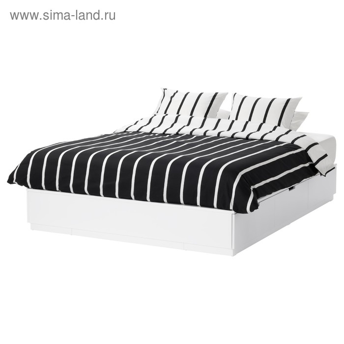 Каркас кровати с ящиками НОРДЛИ, с основанием, 180x200 см, белый
Каркас кровати с ящиками НОРДЛИ, с основанием, 180x200 см, белый