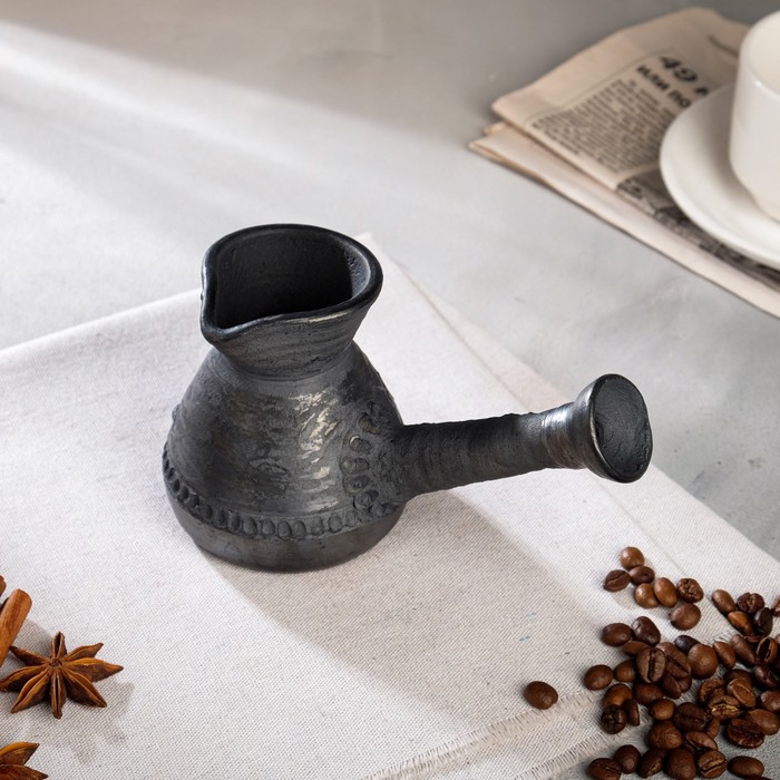 Турка "Чёрная керамика дымленая", 200 мл
Турка "Чёрная керамика дымленая", 200 мл