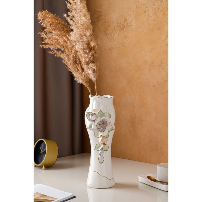 Ваза керамическая "Азалия", настольная, белая, цветная лепка, 32 см, авторская работа
Ваза керамическая "Азалия", настольная, белая, цветная лепка, 32 см, авторская работа