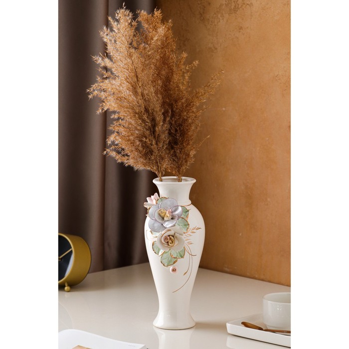 Ваза керамическая "Кокетка", настольная, белая, цветная лепка, 28 см, авторская работа
Ваза керамическая "Кокетка", настольная, белая, цветная лепка, 28 см, авторская работа