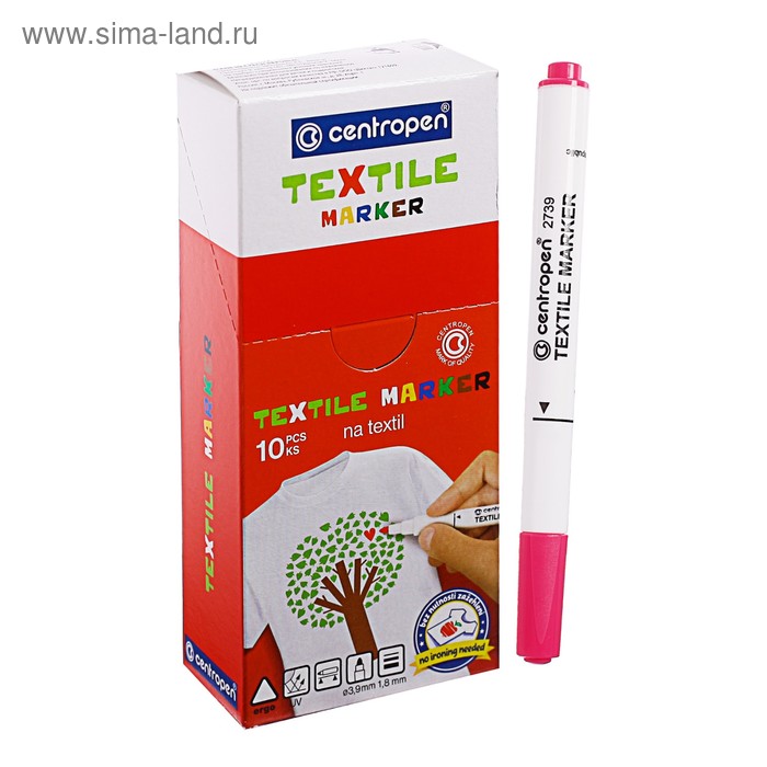Маркер для ткани, Centropen 2739, диаметр 3.9 мм, линия письма 1.8 мм, розовый
Маркер для ткани, Centropen 2739, диаметр 3.9 мм, линия письма 1.8 мм, розовый
