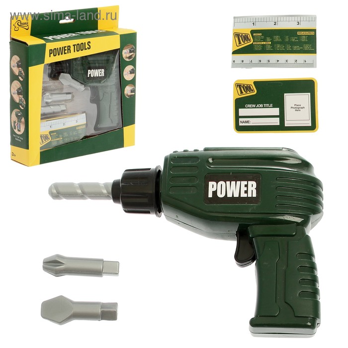 Набор инструментов «Дрель», 3 насадки, работает от батареек
Набор инструментов «Дрель», 3 насадки, работает от батареек