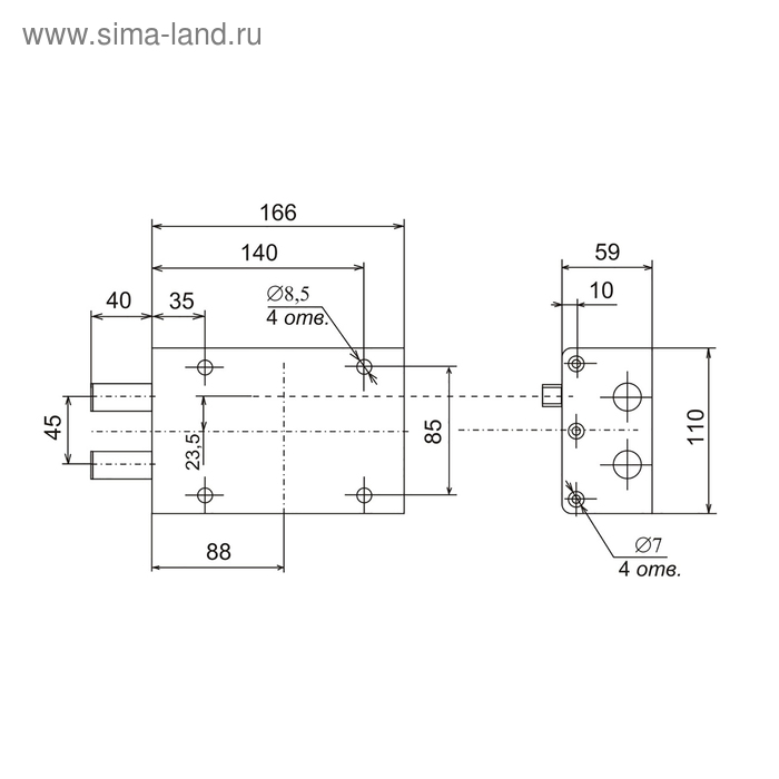 фото Замок накладной "сенат", знс 4-3, 118, без ответной планки, односторонний, 5 ключей