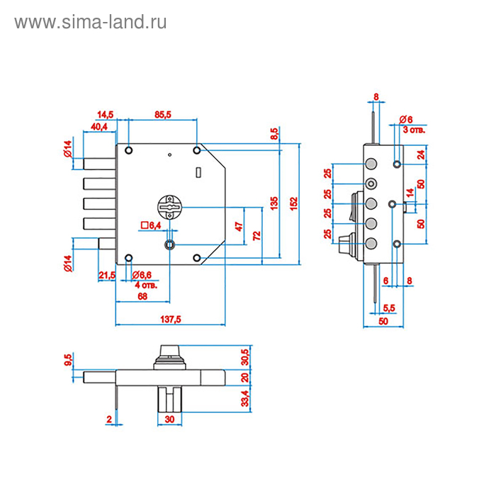 фото Замок накладной "эльбор", 1.05.61.5.5 (072 нз), базальт, без ответной планки