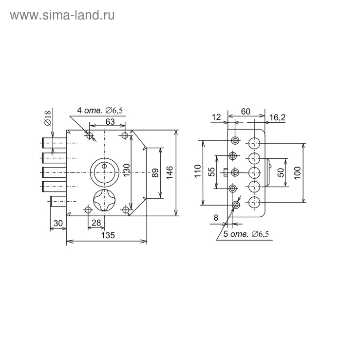фото Замок накладной "сенат", знсз-4 (знсз 3-5), 099, без ответной планки, 5 ключей