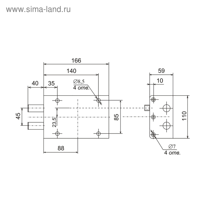фото Замок накладной "сенат", знс 4-3, 116, без ответной планки, односторонний, 3 ключа