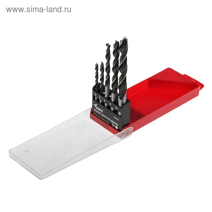 Набор свёрл по дереву "КУРС", 4-5-6-8-10 мм, пластиковый бокс, 5 штук
Набор свёрл по дереву "КУРС", 4-5-6-8-10 мм, пластиковый бокс, 5 штук
