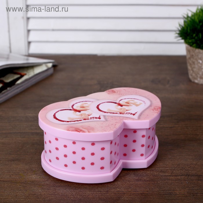 Шкатулка музыкальная механическая "Двойное сердце" 7,5х16х10 см
Шкатулка музыкальная механическая "Двойное сердце" 7,5х16х10 см