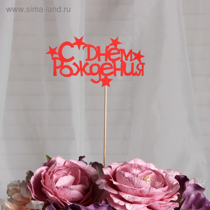 Топпер «С днём рождения», красный, 12,5×6,5 см
Топпер «С днём рождения», красный, 12,5×6,5 см