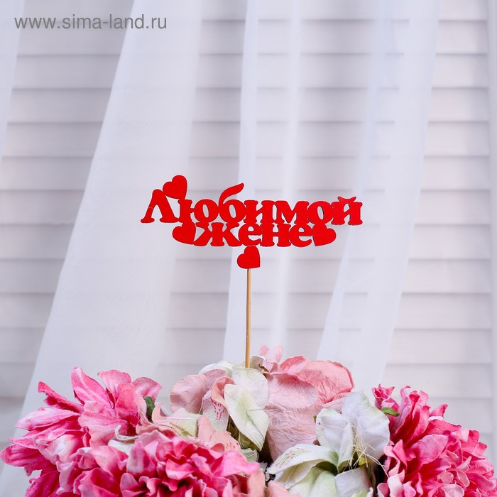 Топпер «Любимой жене», красный, 12,5×5 см
Топпер «Любимой жене», красный, 12,5×5 см