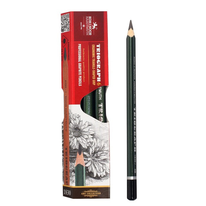 Карандаш утолщенный чернографитный Koh-I-Noor Triograph 1831 4В, трёхгранный
Карандаш утолщенный чернографитный Koh-I-Noor Triograph 1831 4В, трёхгранный