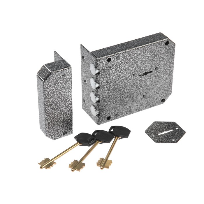 фото Замок накладной "симеко" зн-1*3, 4 ригеля, 3 ключа