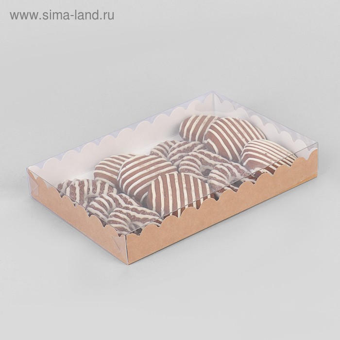 Коробочка для печенья с PVC крышкой, крафт, 22 х 15 х 3 см
Коробочка для печенья с PVC крышкой, крафт, 22 х 15 х 3 см