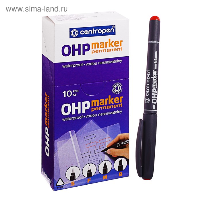 Маркер Centropen 2636M для OHP, перманентный, 1.0 мм, красный
Маркер Centropen 2636M для OHP, перманентный, 1.0 мм, красный