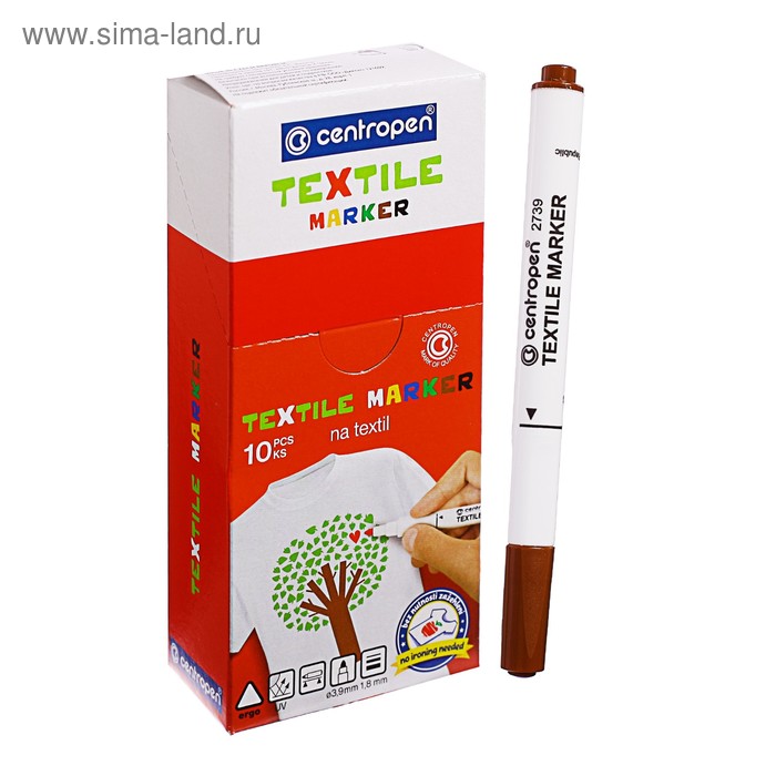 Маркер для ткани, Centropen 2739, диаметр 3.9 мм, линия письма 1.8 мм, коричневый
Маркер для ткани, Centropen 2739, диаметр 3.9 мм, линия письма 1.8 мм, коричневый