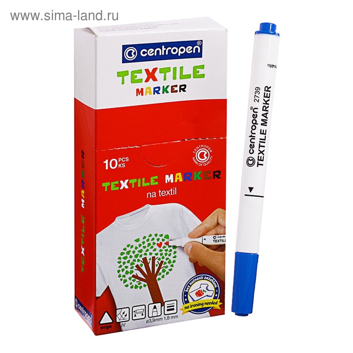 Маркер для ткани 3.9 мм Centropen 2739, линия 1,8 мм, цвет синий
Маркер для ткани 3.9 мм Centropen 2739, линия 1,8 мм, цвет синий