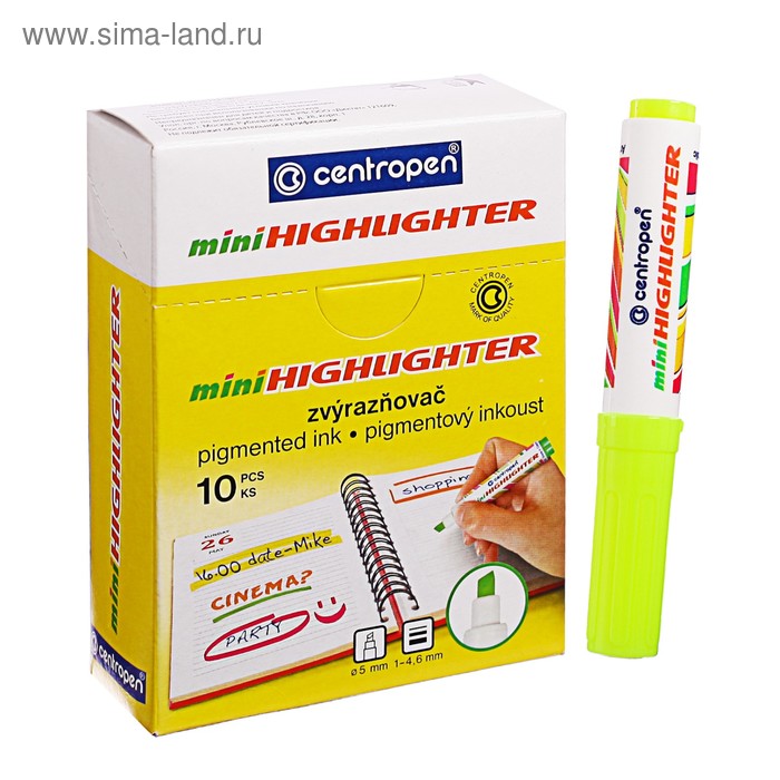 Маркер текстовыделитель, Centropen 8052, 5.0 мм, короткий, желтый
Маркер текстовыделитель, Centropen 8052, 5.0 мм, короткий, желтый