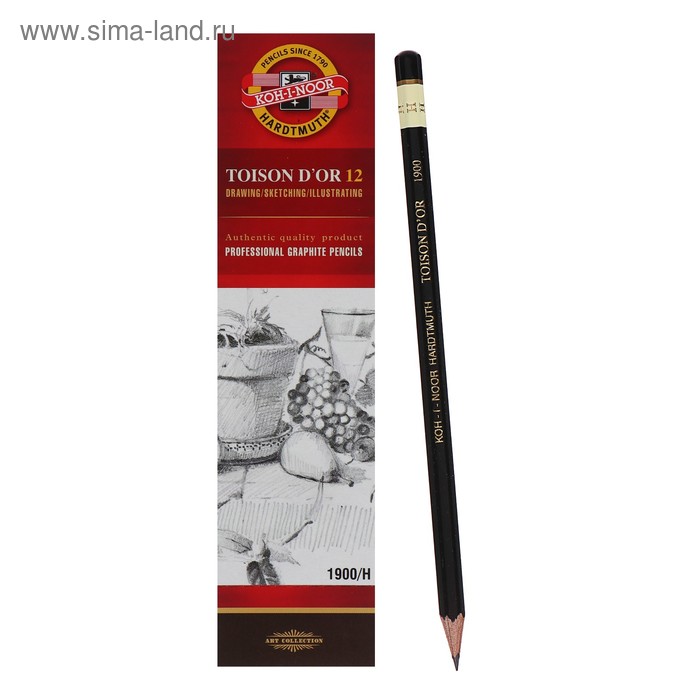 Карандаш профессиональный чернографитный 2.0 мм, Koh-I-Noor 1900 Н, L=175 мм
Карандаш профессиональный чернографитный 2.0 мм, Koh-I-Noor 1900 Н, L=175 мм