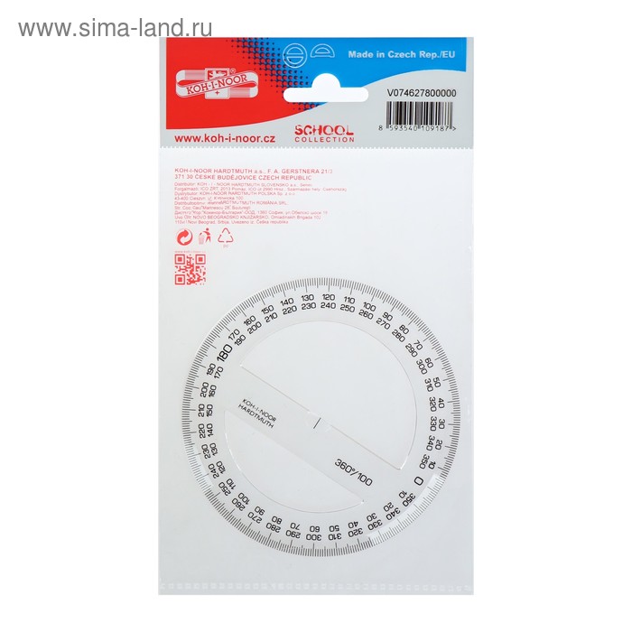 Транспортир 360*/10 см Koh-I-Noor, прозрачный
Транспортир 360*/10 см Koh-I-Noor, прозрачный