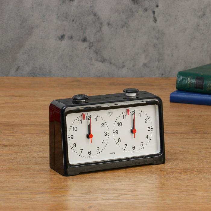 Часы для шахмат двойные, чёрные, 18х12 см
Часы для шахмат двойные, чёрные, 18х12 см