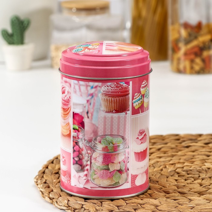 Банка для сыпучих продуктов «Десерт», 1,1 л, 9,9×14,5 см, круглая, цвет МИКС
Банка для сыпучих продуктов «Десерт», 1,1 л, 9,9×14,5 см, круглая, цвет МИКС