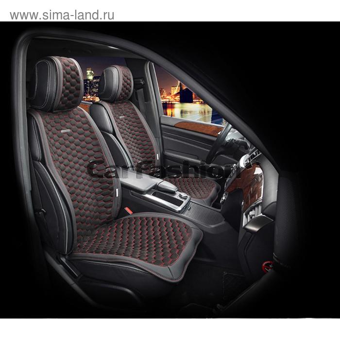 Накидки Capri, премиум нубук - экокожа, набор 2 шт, черный/красный 
Накидки Capri, премиум нубук - экокожа, набор 2 шт, черный/красный