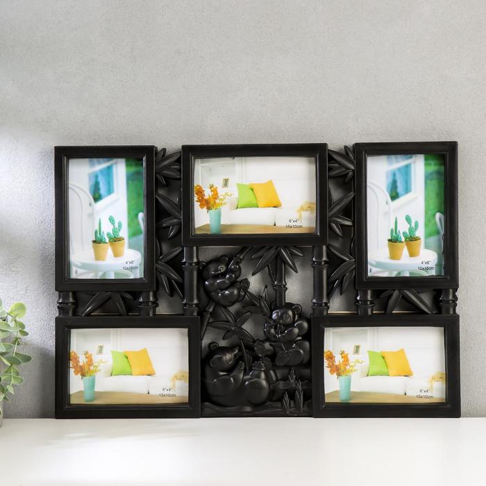 Фоторамка пластик на 5 фото 10х15 см "Панды на бамбуке" чёрная 32х47 см 
Фоторамка пластик на 5 фото 10х15 см "Панды на бамбуке" чёрная 32х47 см