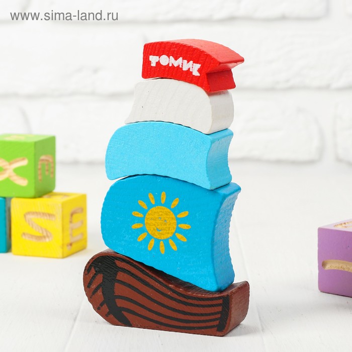 Деревянная пирамидка безосевая «Кораблик» Томик
Деревянная пирамидка безосевая «Кораблик» Томик