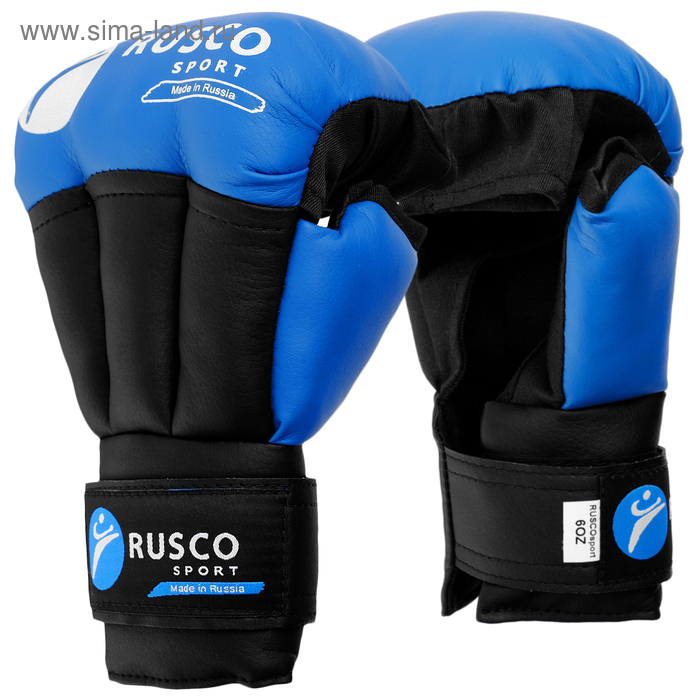 фото Перчатки для рукопашного боя ruscosport, 6 унций, цвет синий
