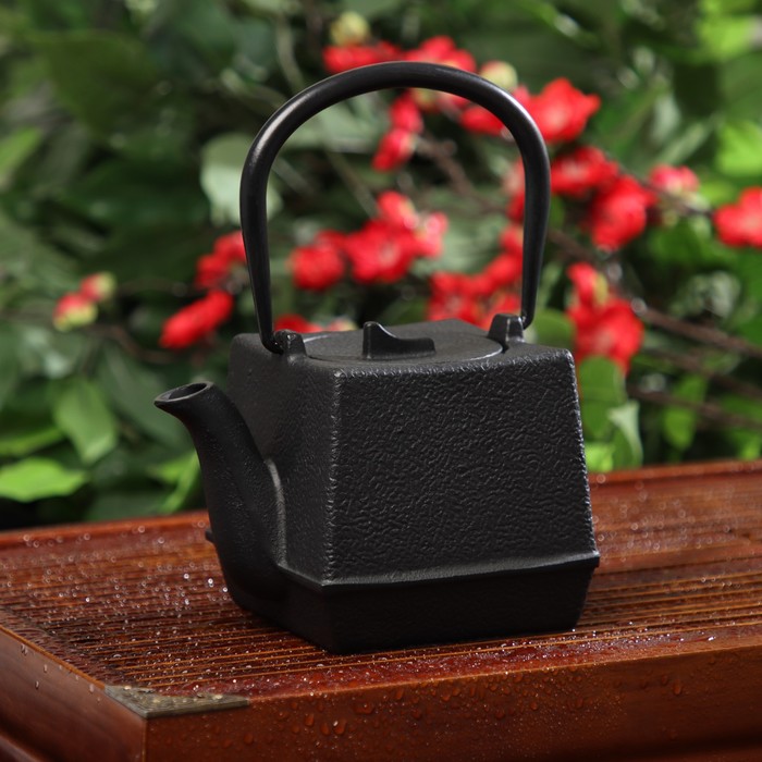 фото Чайник «бокей. этно», 700 мл, с ситом, с эмалированным покрытием, цвет чёрный