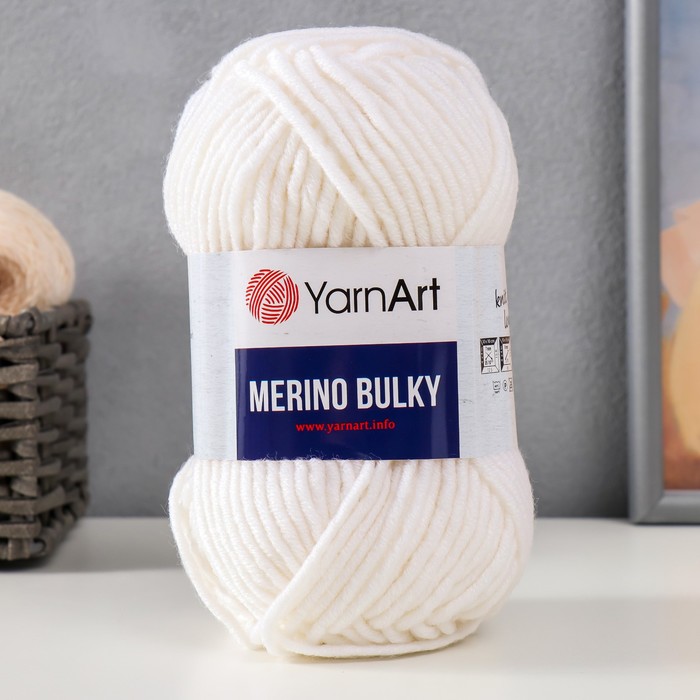 Пряжа "Merino bulky" 25% шерсть 75% акрил 100м/100гр (501 белый)
Пряжа "Merino bulky" 25% шерсть 75% акрил 100м/100гр (501 белый)