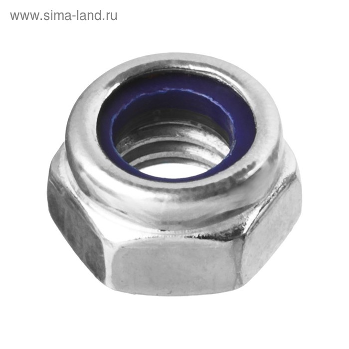 фото Гайка самоконтрящаяся с нейлоновым кольцом din 985, "зубр", m10, оцинкованная, 5 кг