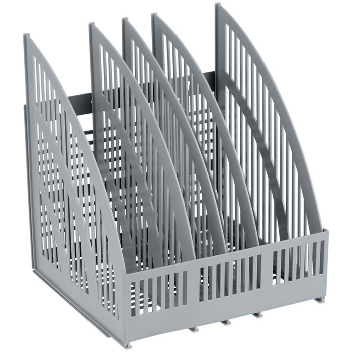 Лоток для бумаг cборный, вертикальный, LINE, 4 отделения, серый 
Лоток для бумаг cборный, вертикальный, LINE, 4 отделения, серый