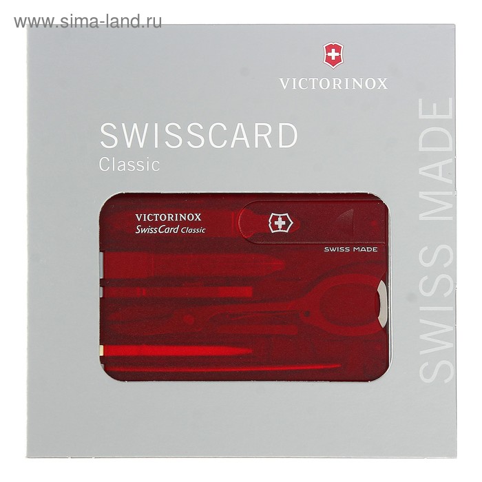 Швейцарская карточка VICTORINOX SwissCard Classic 0.7100.T, 10 функций
Швейцарская карточка VICTORINOX SwissCard Classic 0.7100.T, 10 функций