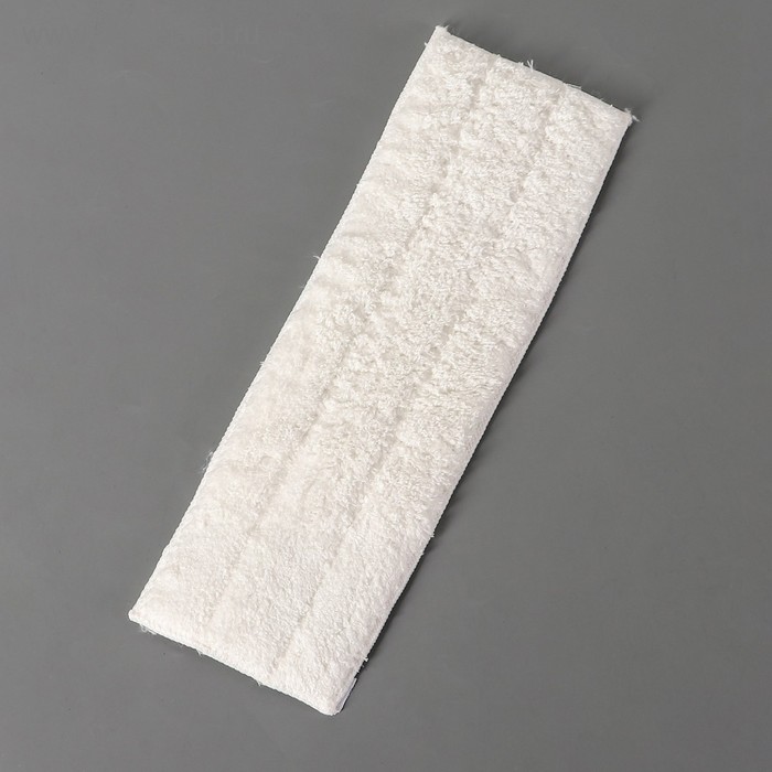 Насадка для плоской швабры на липучке, 32×10,5 см, микрофибра, цвет белый
Насадка для плоской швабры на липучке, 32×10,5 см, микрофибра, цвет белый