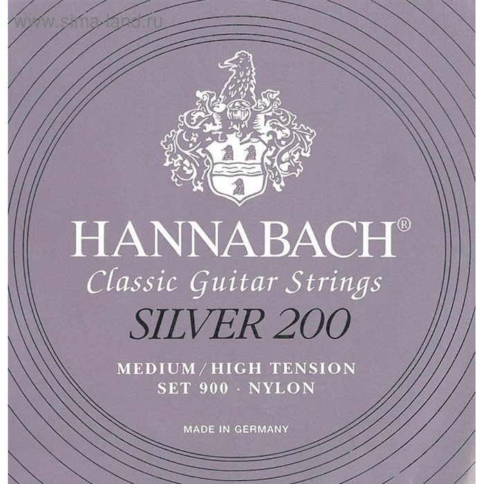 фото Струны для классической гитары hannabach 900mht silver 200 нейлон/посеребренные