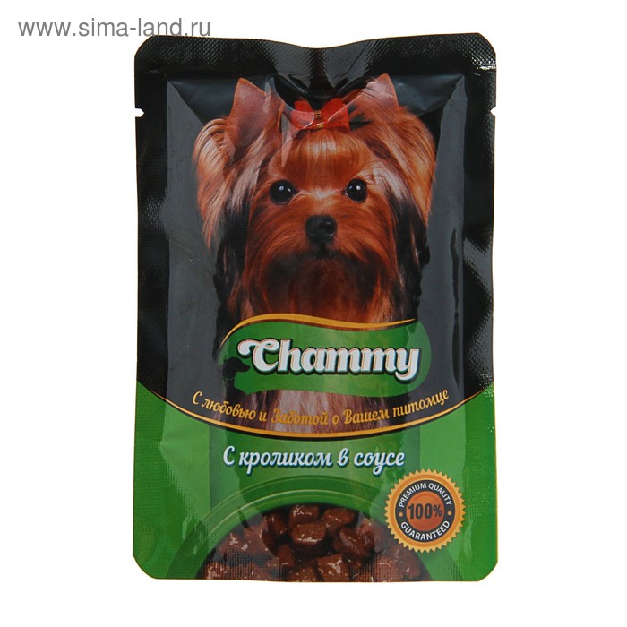 Влажный корм Chammy для собак, кролик в соусе, 85 г
Влажный корм Chammy для собак, кролик в соусе, 85 г