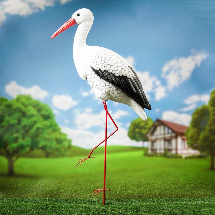 Садовая фигура "Аист", белая, полистоун, 100 см
Садовая фигура "Аист", белая, полистоун, 100 см
