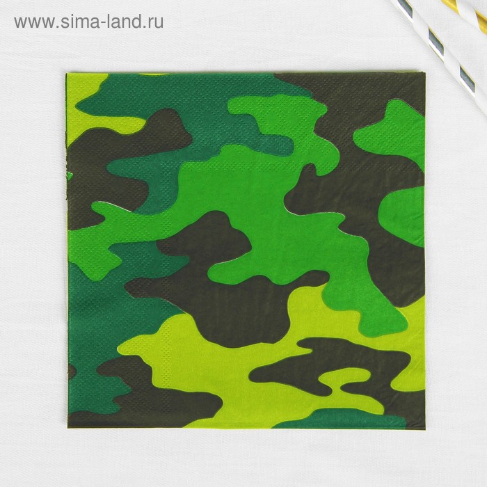 Салфетки бумажные «Камуфляж», 33х33 см, набор 12 шт.
Салфетки бумажные «Камуфляж», 33х33 см, набор 12 шт.
