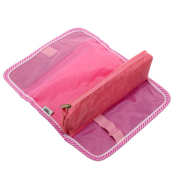 фото Пенал школьный "цветы" с наполнением (карандаш чернографитный + линейка + ластик + точилка + 2 ручки)