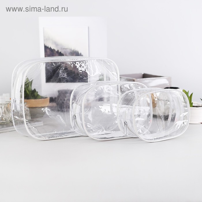 Набор косметичек, отдел на молнии, цвет белый
Набор косметичек, отдел на молнии, цвет белый