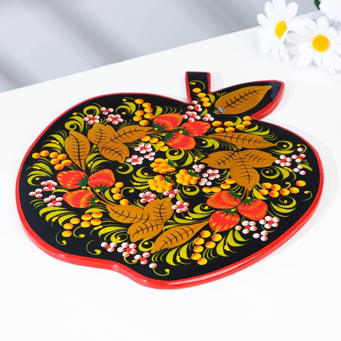 Доска разделочная «Яблоко», 22×27 см, хохлома
Доска разделочная «Яблоко», 22×27 см, хохлома