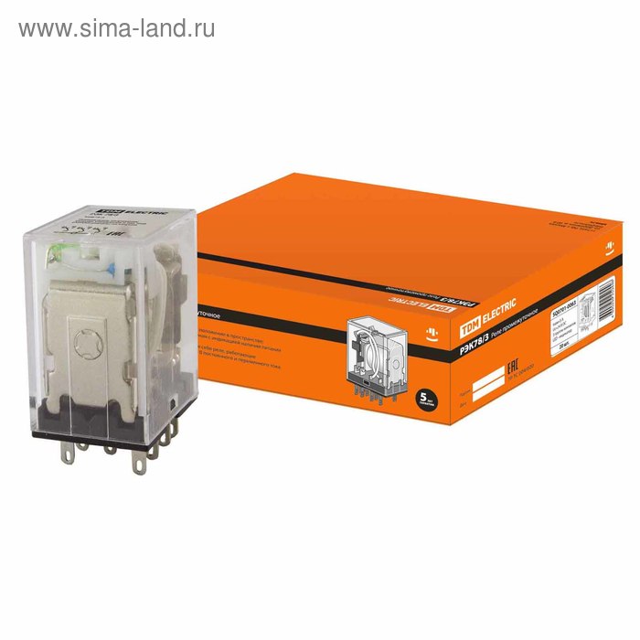 Реле TDM РЭК78/3 с инд., 5 А, 24 В, DC, SQ0701-0063
Реле TDM РЭК78/3 с инд., 5 А, 24 В, DC, SQ0701-0063