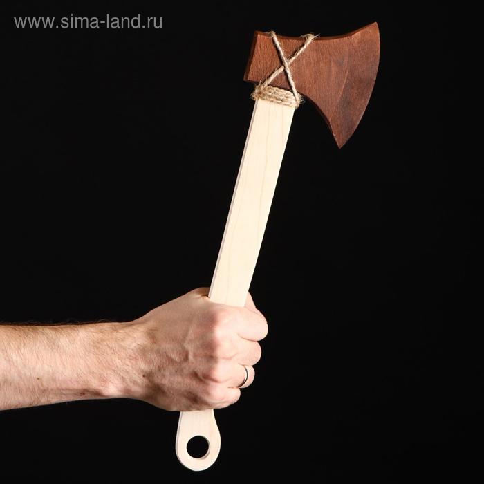 фото Сувенирное деревянное оружие "топор охотничий", 43 см, массив бука доброе дерево