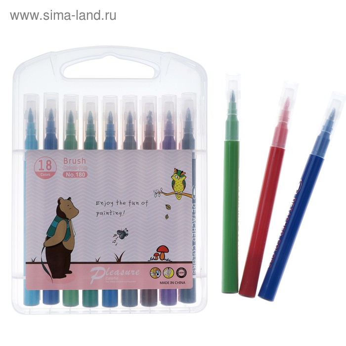 Фломастеры, 18 цветов, в блистере, кистеобразный наконечник, вентилируемый колпачок, "Кисти"
Фломастеры, 18 цветов, в блистере, кистеобразный наконечник, вентилируемый колпачок, "Кисти"
