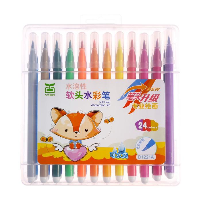 Фломастеры, 24 цвета, кистеобразный наконечник, вентилируемый колпачок, "Кисти"
Фломастеры, 24 цвета, кистеобразный наконечник, вентилируемый колпачок, "Кисти"