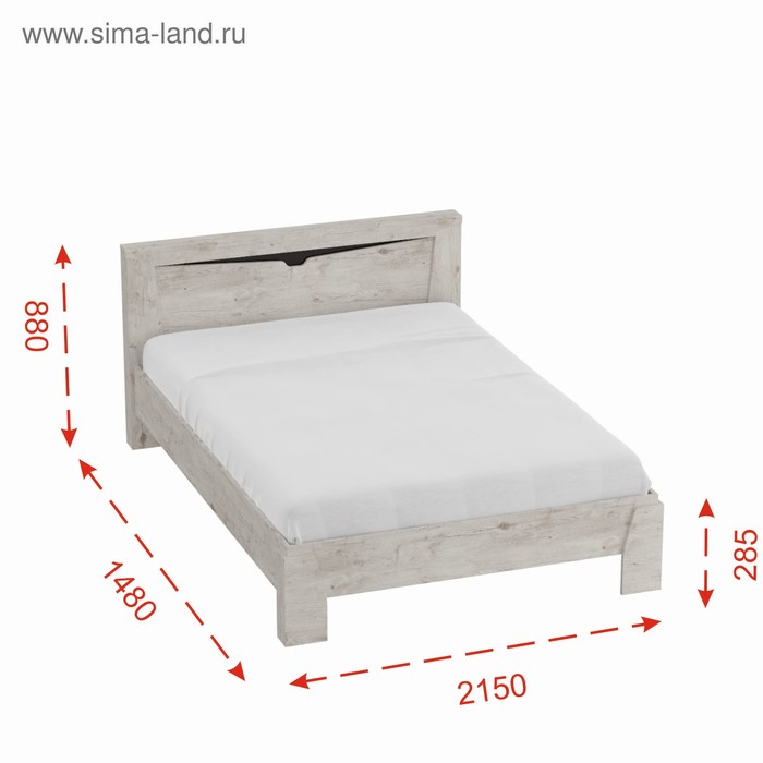 фото Кровать соренто с основанием, 1400х2000, дуб бонифаций