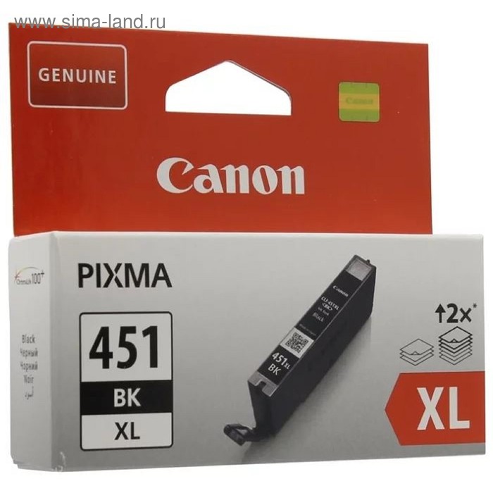 Картридж струйный Canon CLI-451XLBK 6472B001 черный для Canon Pixma iP7240/MG6340/MG5440
Картридж струйный Canon CLI-451XLBK 6472B001 черный для Canon Pixma iP7240/MG6340/MG5440