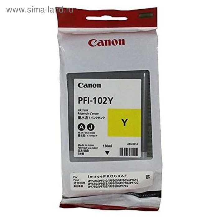 Картридж струйный Canon PFI-102 Y 0898B001 желтый x2уп. для Canon iPF510/605/610/650/655/750/760/765
Картридж струйный Canon PFI-102 Y 0898B001 желтый x2уп. для Canon iPF510/605/610/650/655/750/760/765